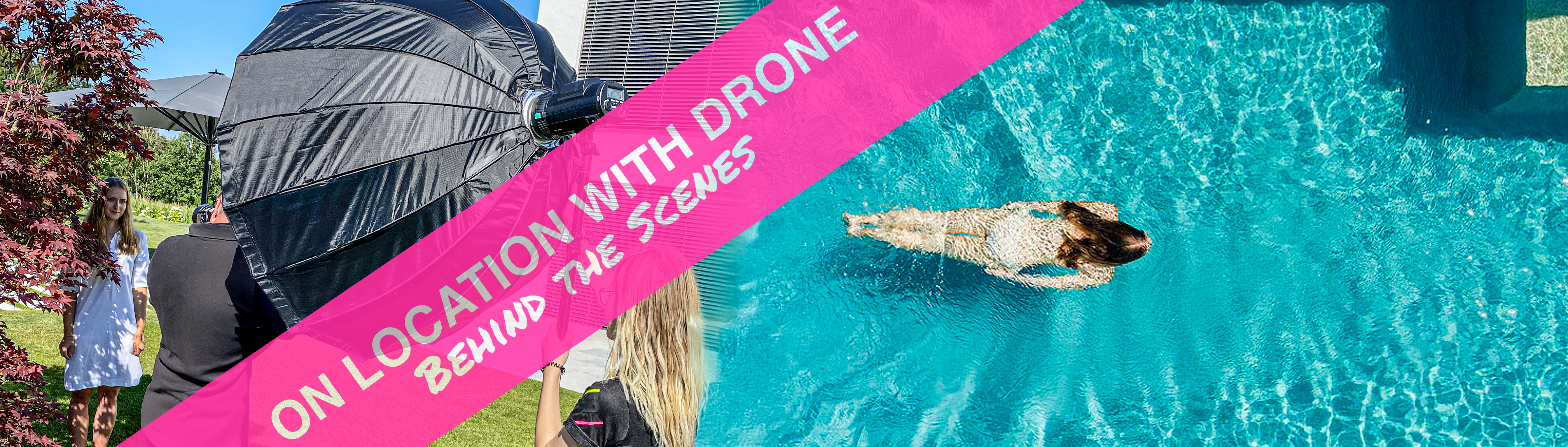 Aussenaufnahme Pool Drohne