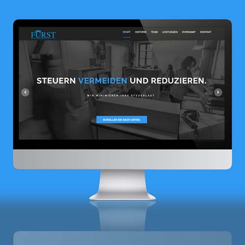 Website Steuerberater Fürst in dunklem blau