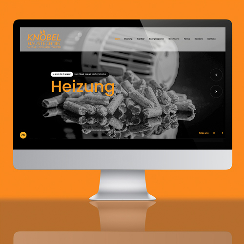 website für Ngineric in orangenem Farbschema