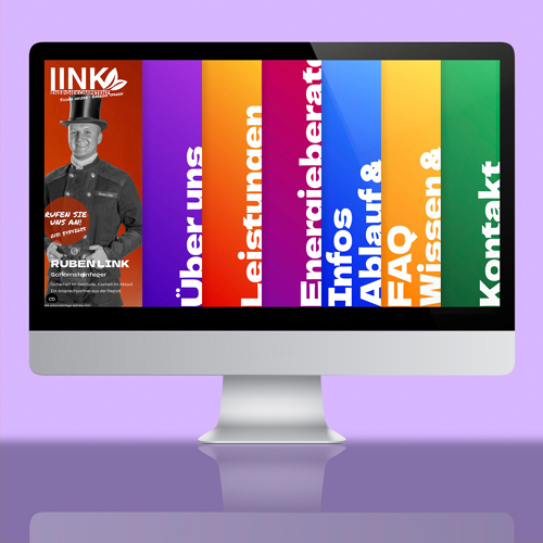 website für Ngineric in orangenem Farbschema