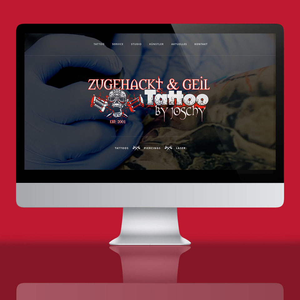 Tattoo Studio Website mit Videohintergrund